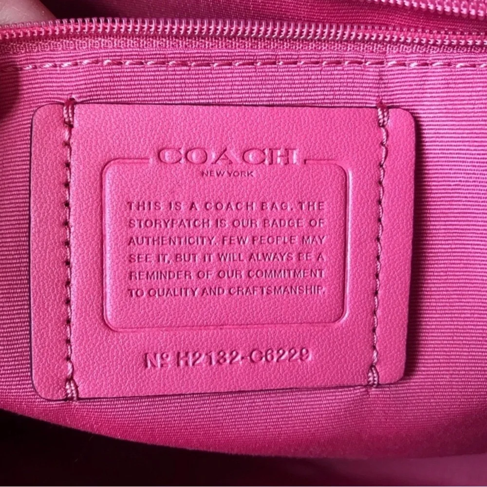 NWOT Coach Kacey Satchel Leather Gold/Strawberry Haze